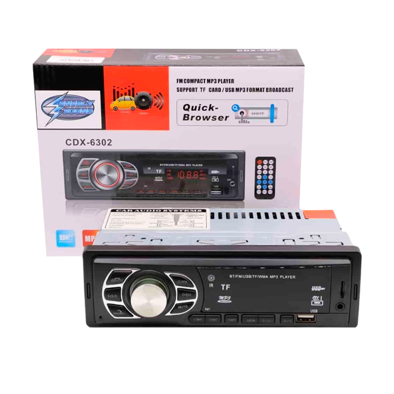 Автомагнитола ENERGY SOUND CDX-6302, bluetooth, usb, micro, aux, fm, пульт (1/20)