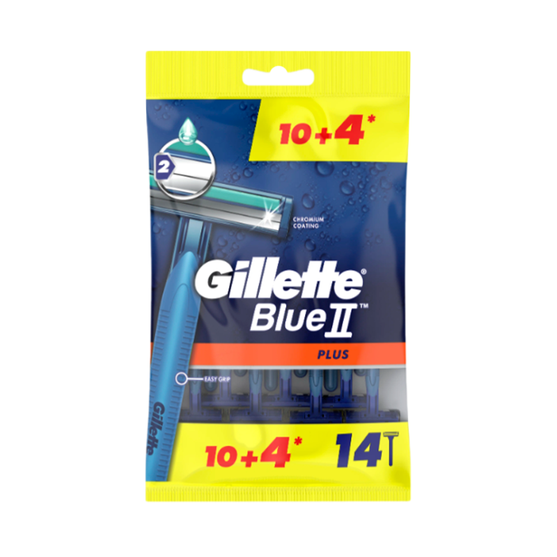 Бритва Gillette Blue II Plus 2 лезвия (ENG) 10+4шт. (1/12)