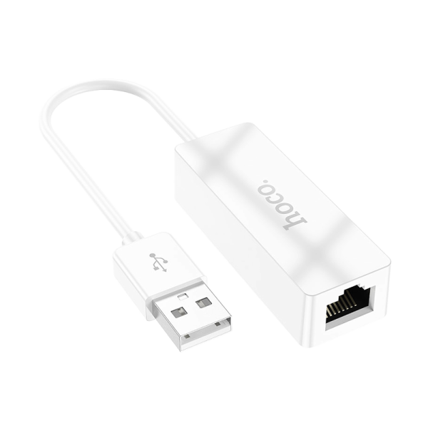 Адаптер HOCO UA22 USB (m)-RJ-45 (f) белый (1/19/190)