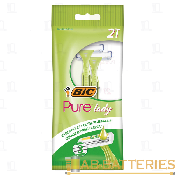 Бритва BIC "Pure 3 Lady" 3 лезвия пластиковая ручка 2шт. (1/20)