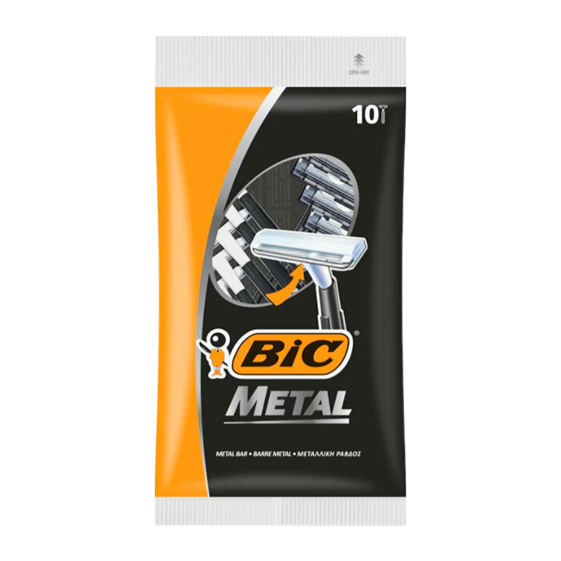 Бритва BIC "Metall" 1 лезвие пластиковая ручка 10шт. (1/20)