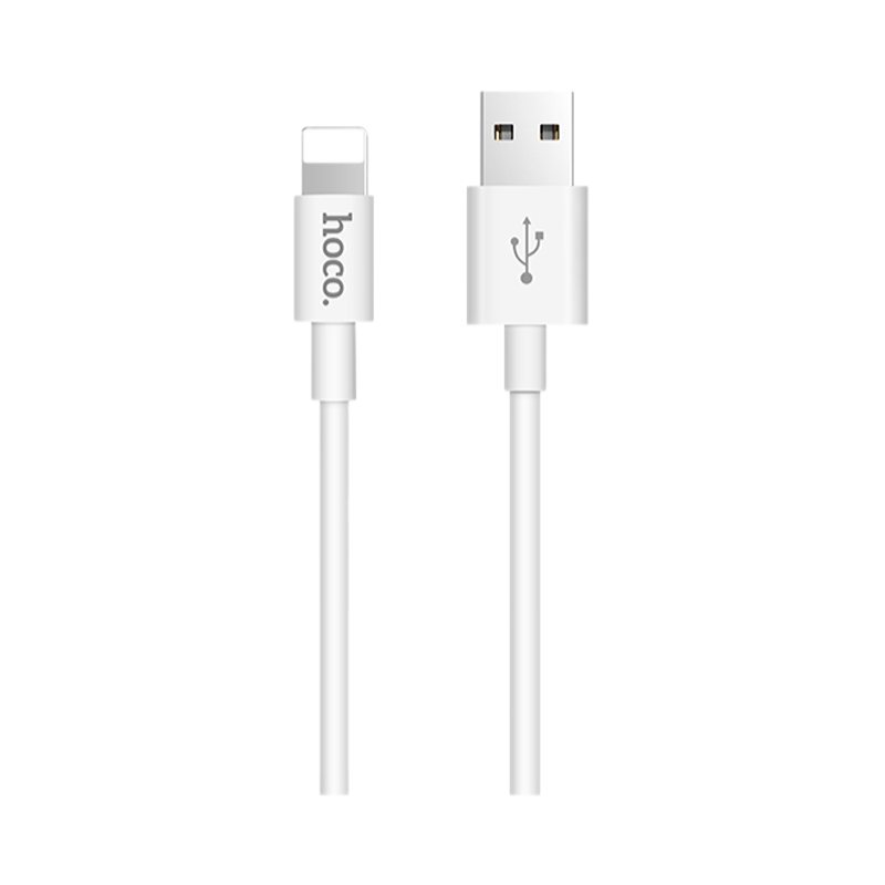 Кабель HOCO X23 USB (m)-Lightning (m) 1.0м 2.1A TPE белый (1/46/276)