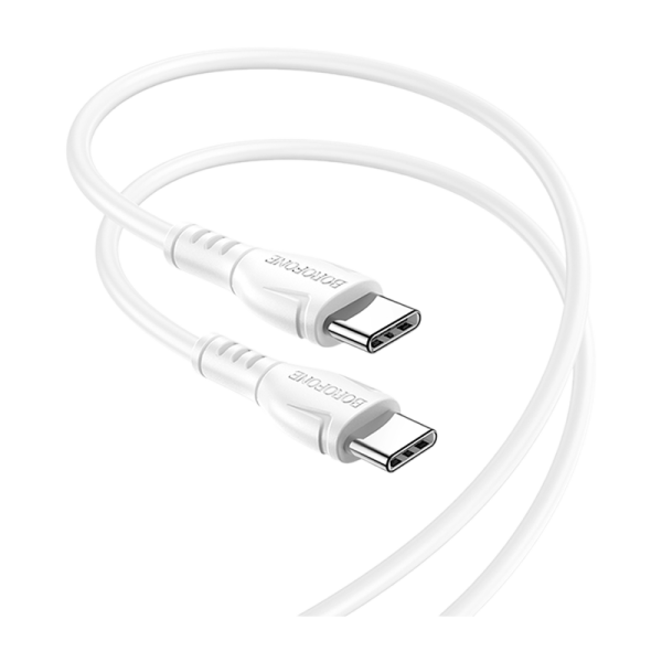 Кабель Borofone BX51 Type-C (m)-Type-C (m) 1.0м 3.0A 60W ПВХ белый (1/360)