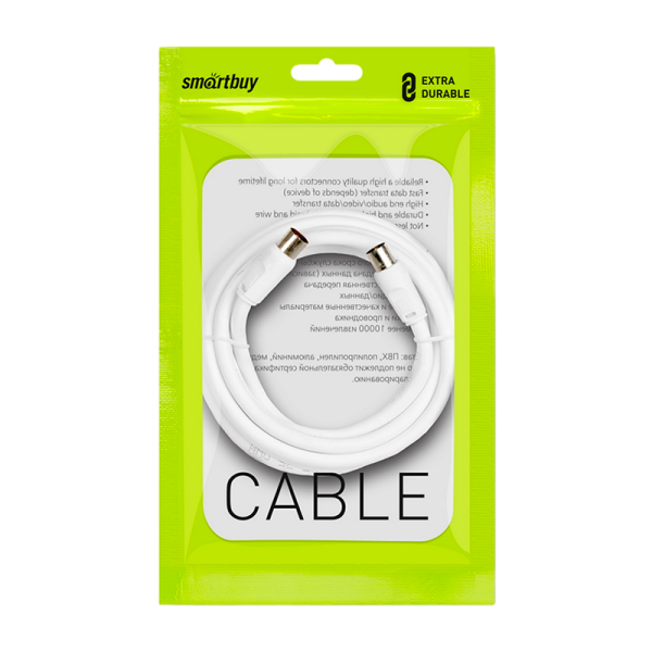 Кабель Smartbuy K-TV231-125 TV (m)-TV (f) 1.8м силикон серый (1/125)