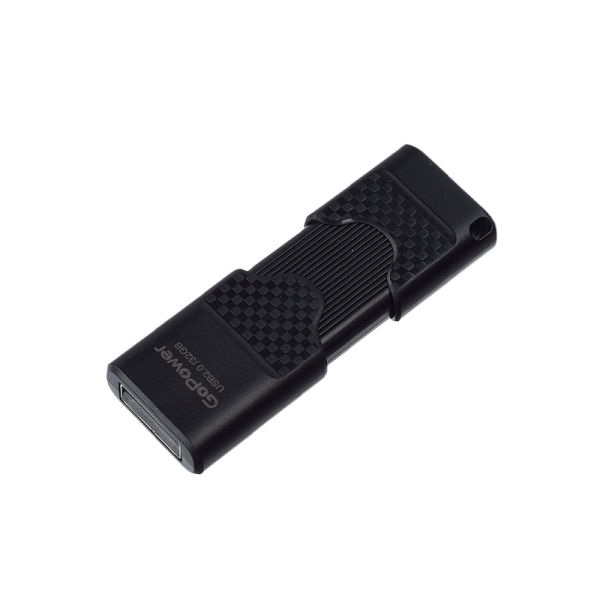 Флеш-накопитель GoPower SLIDER 32GB USB2.0 пластик черный матовый (1/50/1000)