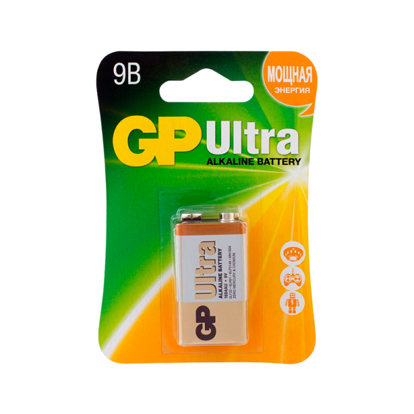 Батарейка GP ULTRA Крона 6LR61 BL1 Alkaline 9V (1/10/200)