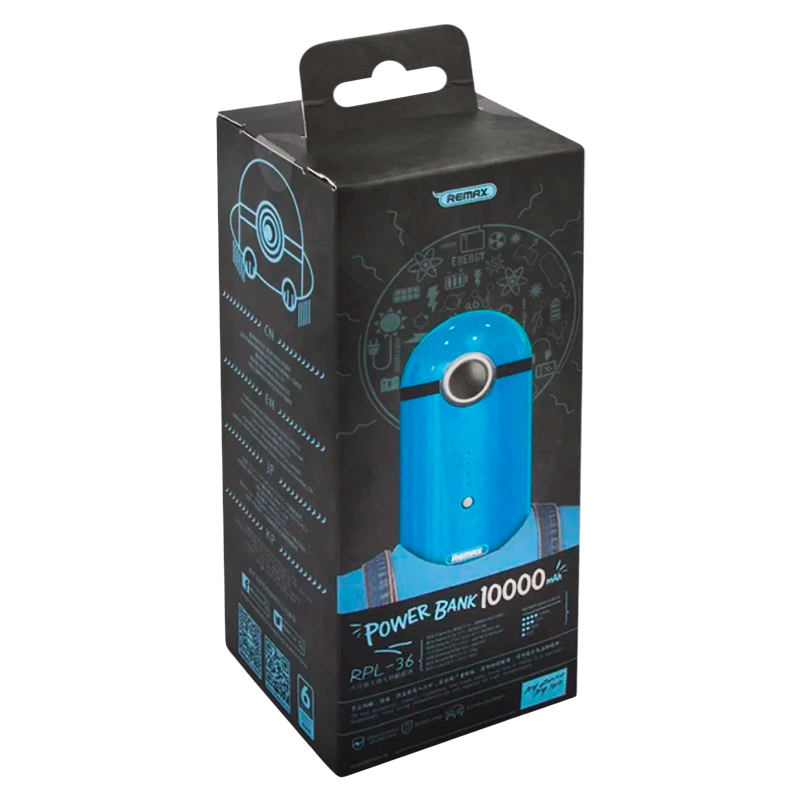 Внешний аккумулятор Remax RPL-36 Cutie 10000mAh 1.5A 2USB синий (1/40)