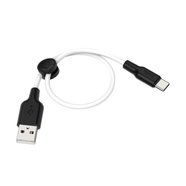 Кабель HOCO X21 Plus USB (m)-Type-C (m) 0.25м 2.4A силикон черный белый (1/30/300)