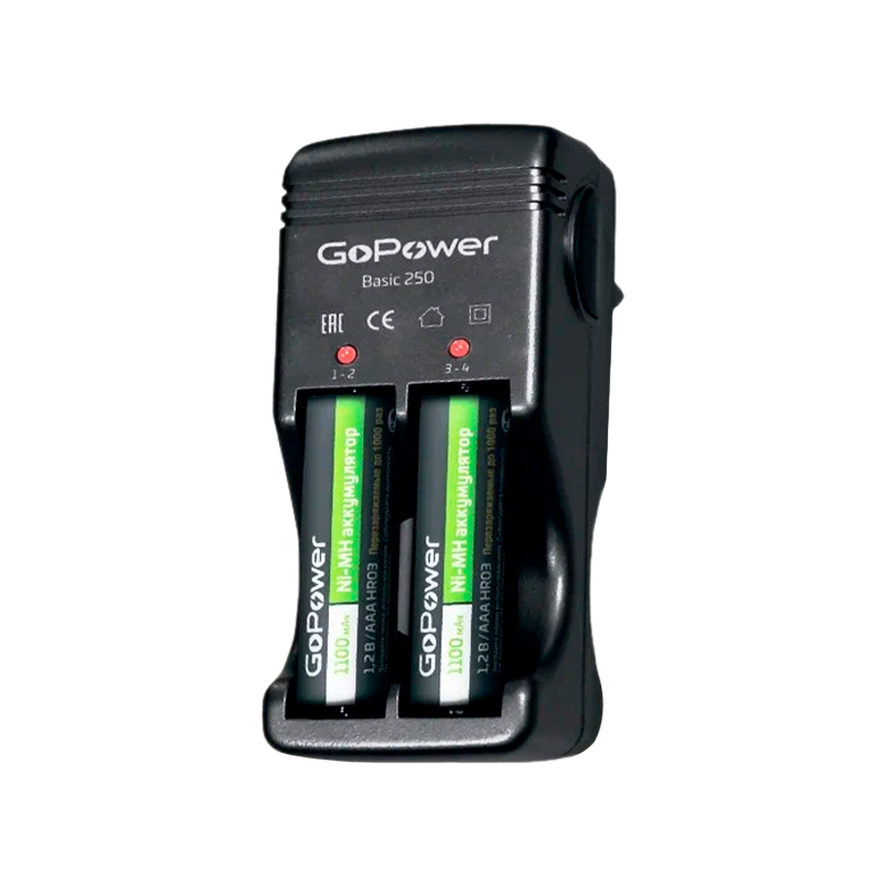 З/У для аккумуляторов GoPower Basic 250 Ni-MH/Ni-Cd 4 слота (1/20/40)