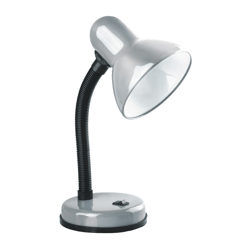 Светильник настольный Camelion KD-301 40W 230V E27 на основании серебряный (1/12)