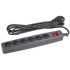 Сетевой фильтр ЭРА SF 6р.С/З 10A со шторкой 4.0м черный (1/20)