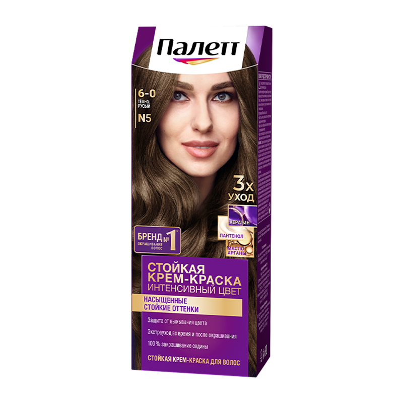 Краска для волос Schwarzkopf Palette 110мл N5 (6-0) Темно-русый (1/10)