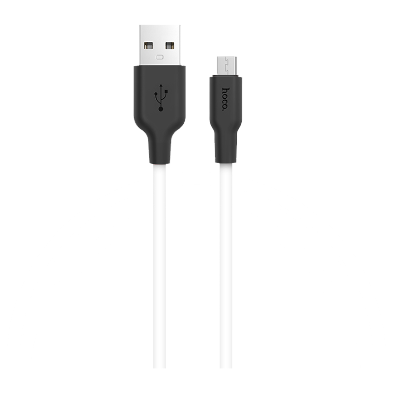 Кабель HOCO X21 USB (m)-microUSB (m) 1.0м 2.0A силикон белый (1/29/174)