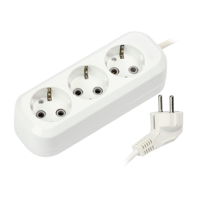 Удлинитель Smartbuy 3р.С/З 16A 2.0м ПВС 3x1мм² белый (1/40)