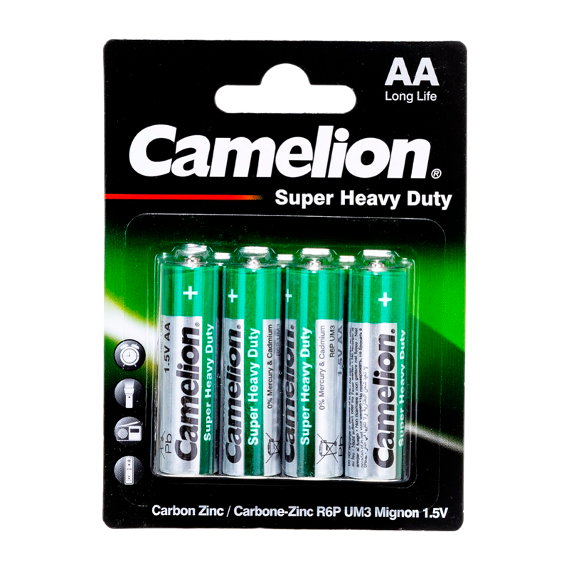Батарейка Camelion Super R6 AA BL4 Heavy Duty 1.5V (4/48/960)