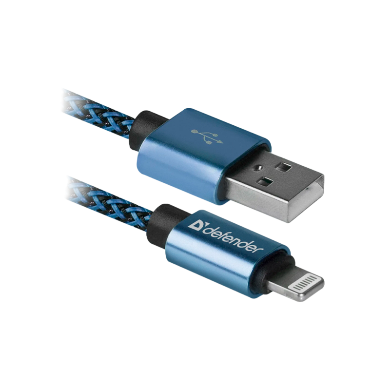 Кабель Defender ACH01-03T PRO USB2.0 (m)-Lightning (m) 1.0м 2.1A синий