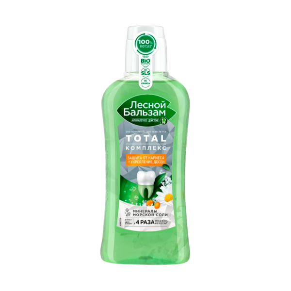 Ополаскиватель Лесной Бальзам Инт. чистка+укрепление десен (ромашка и облепиха) 400мл (1/12)