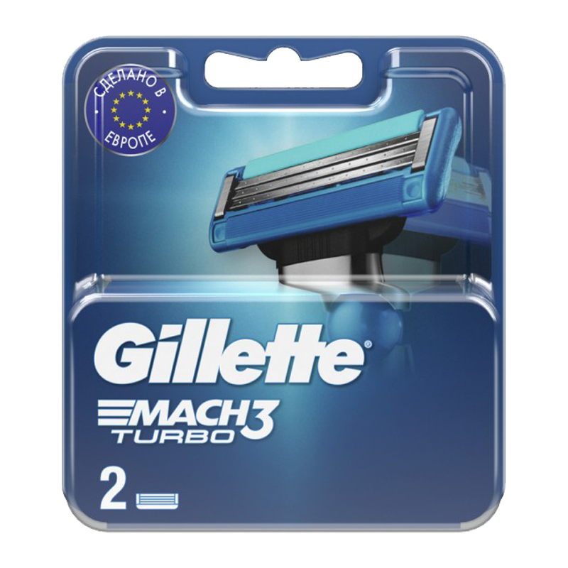 Сменные кассеты Gillette MACH3 TURBO 3 лезвия 2шт. (цена за 1 шт) (2/20)
