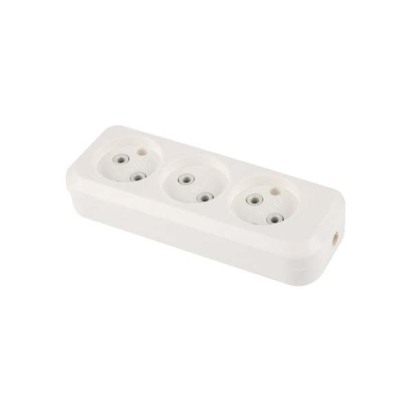 Колодка Toker 3R 3гн б/з белый (1/100)