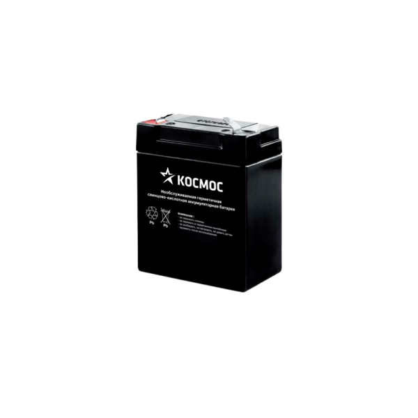 Аккумулятор свинцово-кислотный Космос 4V 2000mAh (1/76)