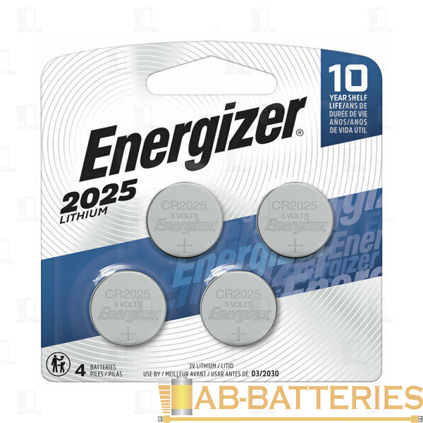 Батарейка Energizer CR2025 BL4 Lithium 3V (4/40/560)