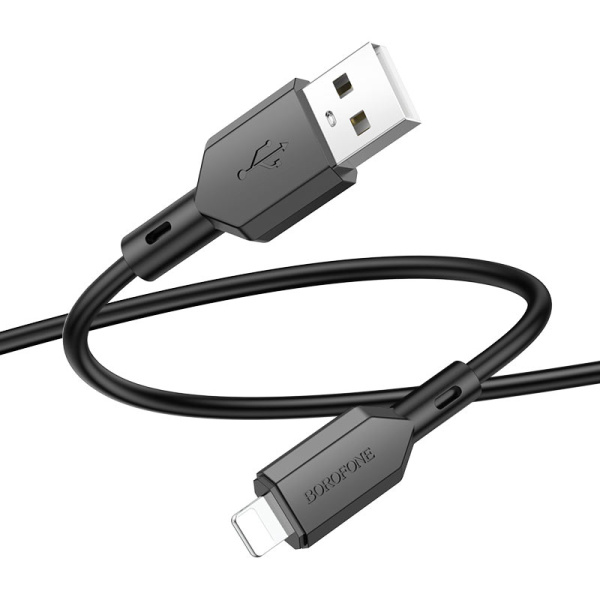 Кабель Borofone BX70 USB (m)-Lightning (m) 1.0м 2.4A ПВХ черный (1/360)
