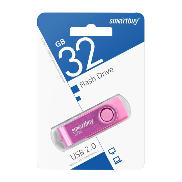 Флеш-накопитель Smartbuy Twist 32GB USB2.0 пластик розовый