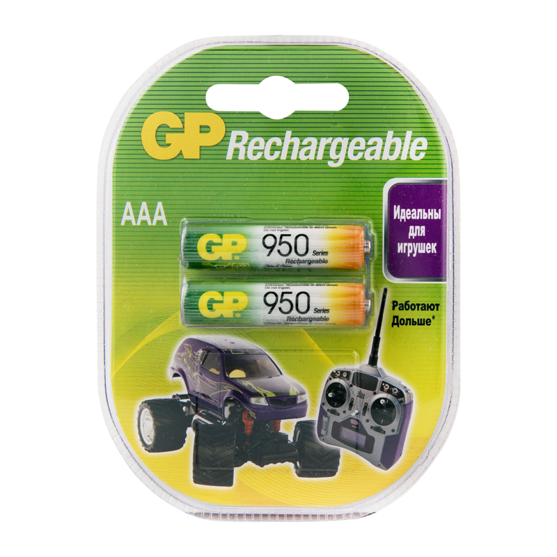 Аккумулятор бытовой GP HR03 AAA BL2 NI-MH 950mAh в пластиковой упаковке (2/20/200) R
