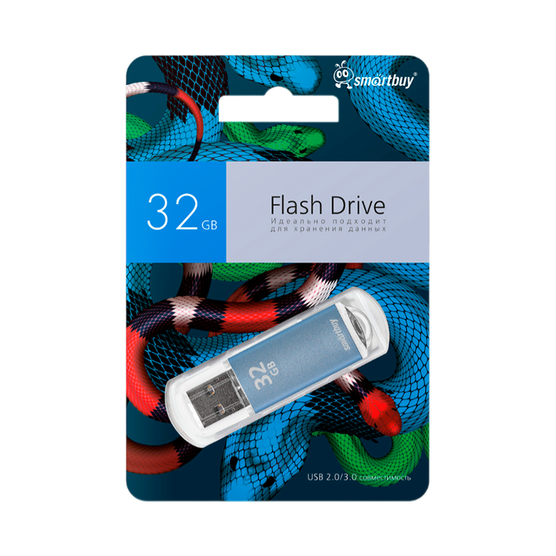 Флеш-накопитель Smartbuy V-Cut Snake Edition 32GB USB2.0 пластик синий