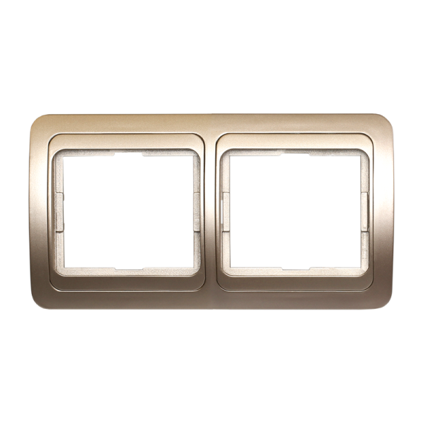 Рамка Smartbuy 2-местная горизонтальная шампань "Марс"