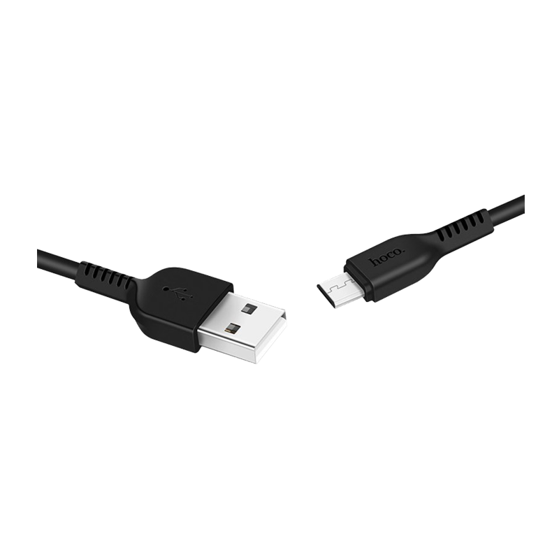 Кабель HOCO X20 USB (m)-microUSB (m) 1.0м 2.4A ПВХ черный (1/30/300)