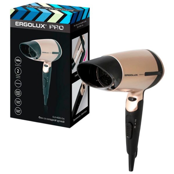 Фен Ergolux ELX-HD02-C64 1600W золотой черный