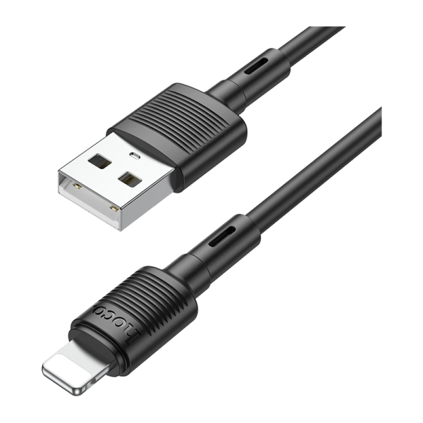 Кабель HOCO X83 USB (m)-Lightning (m) 1.0м 2.4A ПВХ черный (1/33/330)