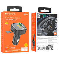 FM-трансмиттер Borofone BC43 2USB QC3.0 черный 