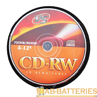 Диск CD-RW VS 700MB 4-12x 25шт. cake box (25/250) 