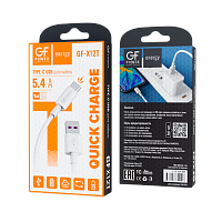 Кабель GFPower X12T USB (m)-Type-C (m) 1м 5.4A ПВХ белый (1/120/480)