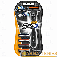 Бритва BIC "Flex 3 Hybrid" 3 лезвия 4 кассеты (старый дизайн) (1/10) 