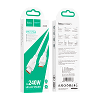 Кабель HOCO X93 Type-C (m)-Type-C (m) 1м 5.0A 240W TPE белый (1/25/250)