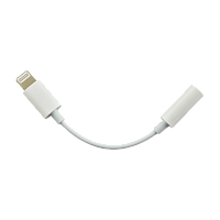Переходник AUX Без бренда JH-001 Jack 3.5mm (f)-Lightning (m) пластик белый