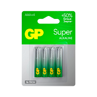 Батарейка GP Super G-Tech LR03 AAA BL4 Alkaline 1.5V (4/40/160) R