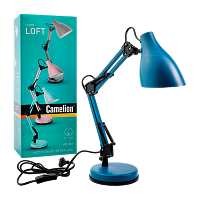 Светильник настольный Camelion KD-331 40W 230V E27 на основании 1.6м синий (1/6)