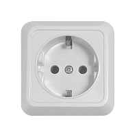 Розетка Прогресс Fit 1гн. 10A С/З ABS + Керамика белый (1/10/200)