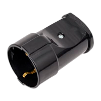 Розетка штепсельная Makel 1гн. С/З пластик черный 10053 (1/50)