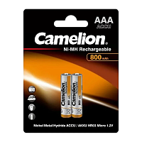 Аккумулятор бытовой Camelion HR03 AAA BL2 NI-MH 800mAh (2/24/480) 
