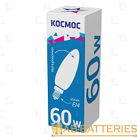 Лампа накаливания Космос E14 60W 220-240V свеча матовая