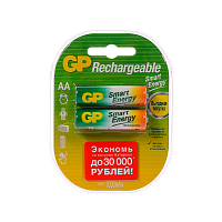 Аккумулятор бытовой GP HR6 AA BL2 NI-MH Smart Energy 1000mAh в пластиковой упаковке (2/20/200) R