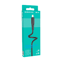 Кабель Borofone BX48 USB (m)-Lightning (m) 1м 2.4A ПВХ черный (1/360)