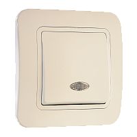 Выключатель Makel Light Lillium 1-клав.10A пластик кремовый 70221 (1/12)