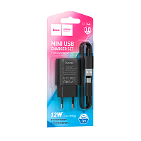 Сетевое З/У HOCO C134A 1USB/Type-C 3.0A QC3.0 черный (1/72)