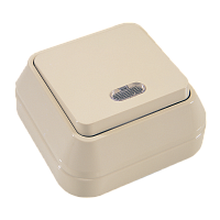 Выключатель Makel Light Siva Ustu 1-клав.10A пластик накладной кремовый 45221 (1/10)